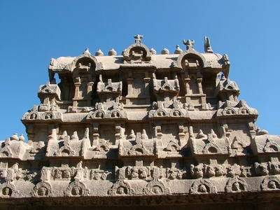 Mamallapuram 028 - Temple toit - Inde