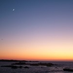 Essaouira 046 - Couche de soleil avec Lune - Maroc