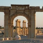 Palmyre 064 - Colonne soleil couchant - Syrie