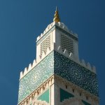 Casablanca 044 - Minaret de la mosquee Hassan II - Maroc