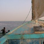 Oiseaux Banc d'Arguin - 377 - Tirage du bateau - Mauritanie