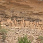 Pays Dogon Teli 139 - Anciennes habitations dans falaise - Mali