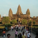 Angkor - 203 - Angkor Wat - Entree coucher soleil - Cambodge