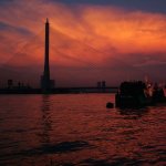 Bangkok - 47 - Pont et coucher soleil - Thailande