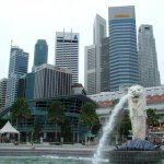 Singapour - 117 - Merlion et la city